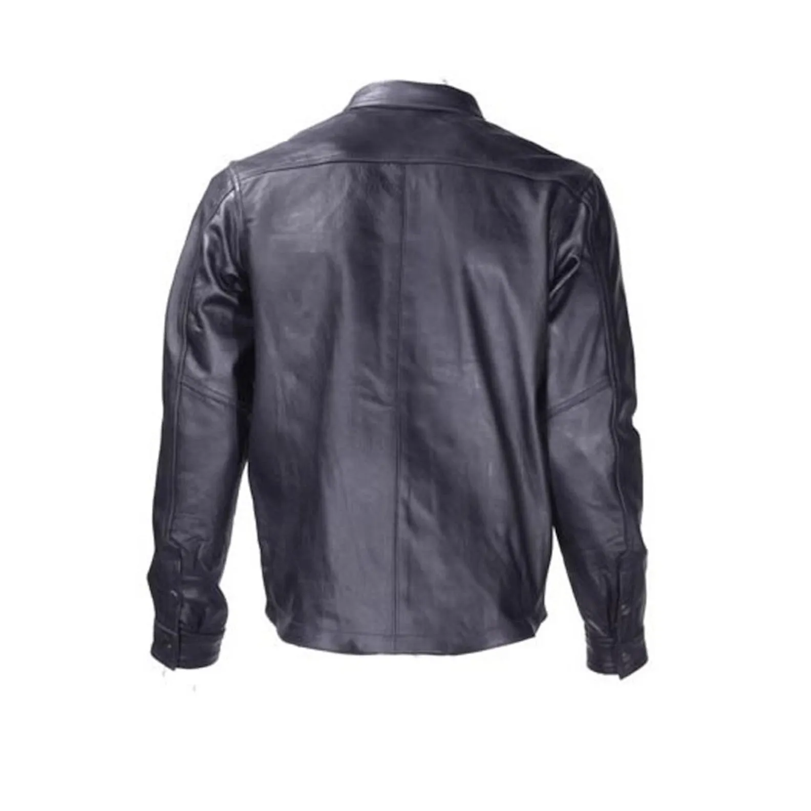 Mens Split Leather Heavy Weight Motorcycle Shirt With Concealed Carry Pockets