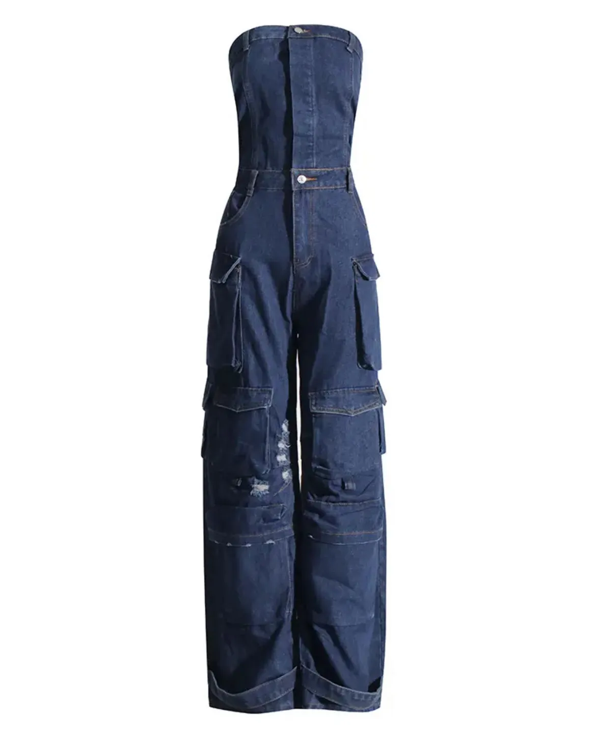 Miss Bounce Back -WC Denim Jumpsuit