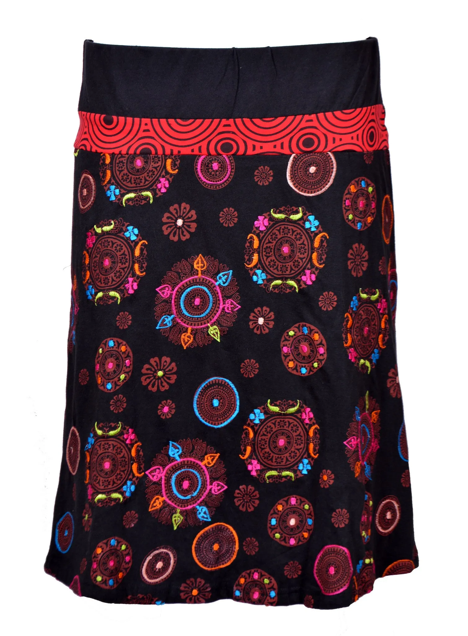 multicolored-mandala-embroidery-knee-length-skirt