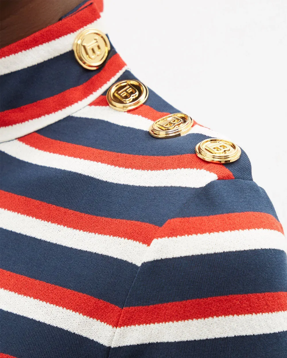 Navy and Red Stripe Jersey Long Sleeve T-Shirt