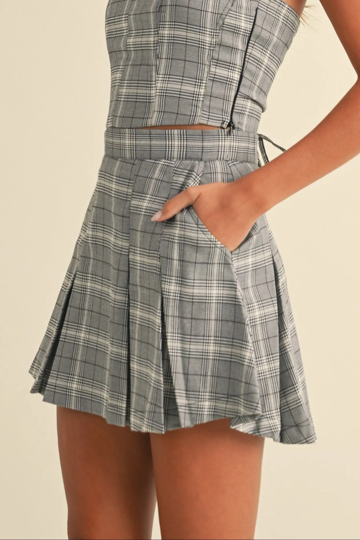 NOELLE PLAID SET SKIRT