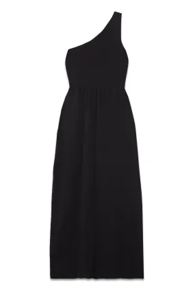 One-shoulder stretch-knit maxi dress