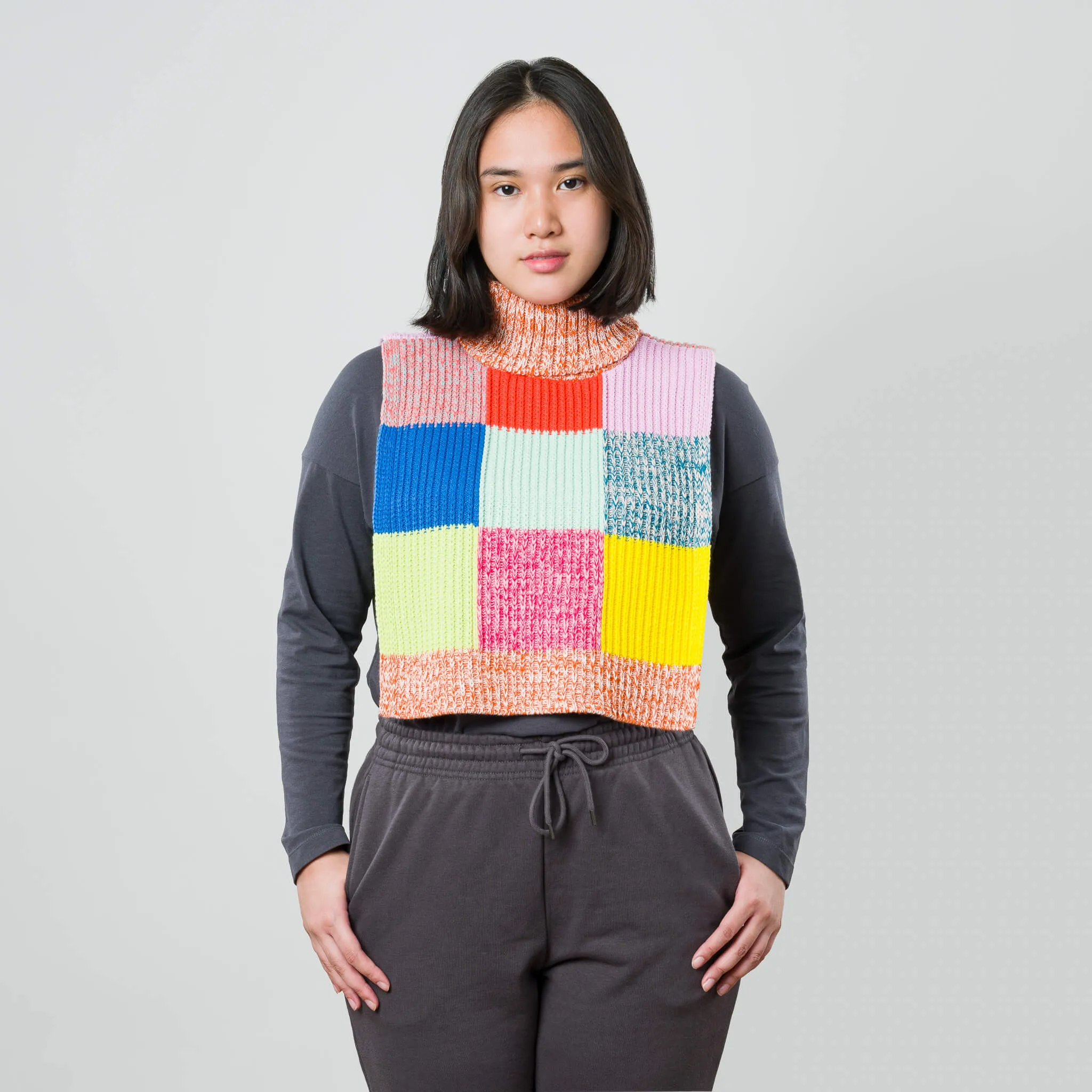 Patchwork Knit Dickie