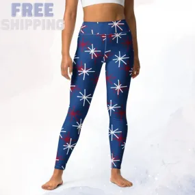 Patriotic Blue High Waist Leggings