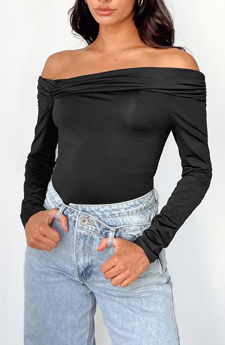 Phoenix Black Off Shoulder Bodysuit