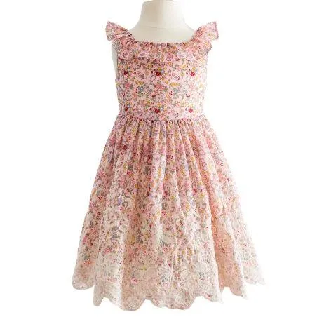 Pink Floral Print Toddler Dress