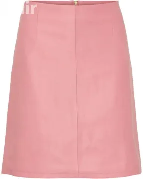 Plain Pink Leather Skirt | Elegant Feminine Fashion