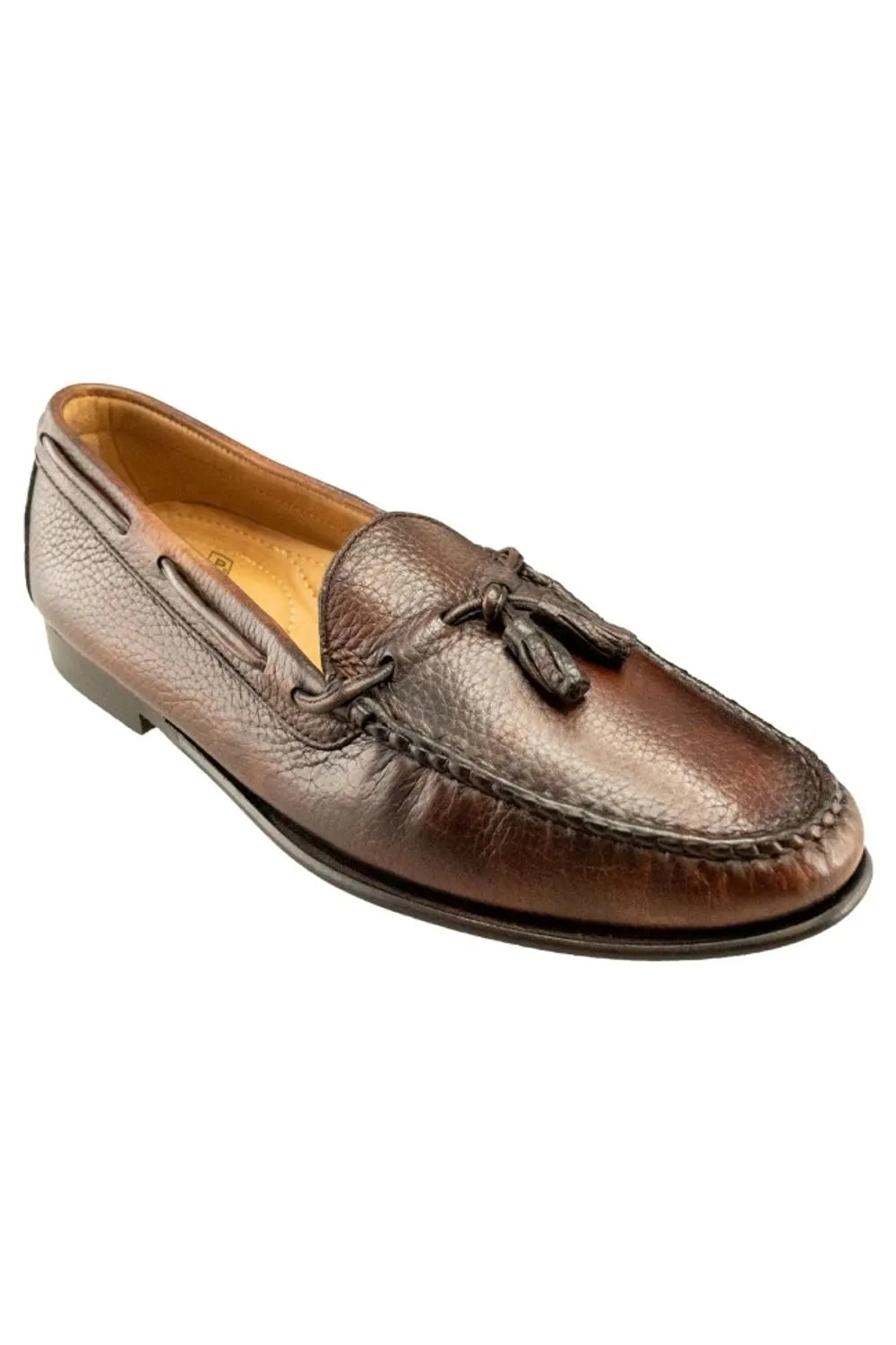 Preston Deerskin Tassel Loafer in Chestnut by T.B. Phelps