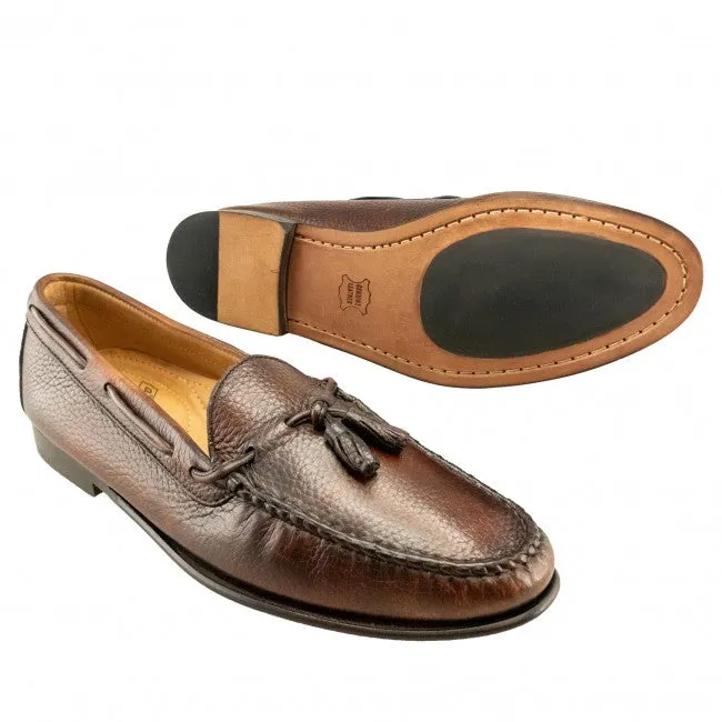 Preston Deerskin Tassel Loafer in Chestnut by T.B. Phelps