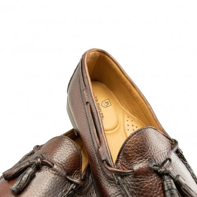 Preston Deerskin Tassel Loafer in Chestnut by T.B. Phelps