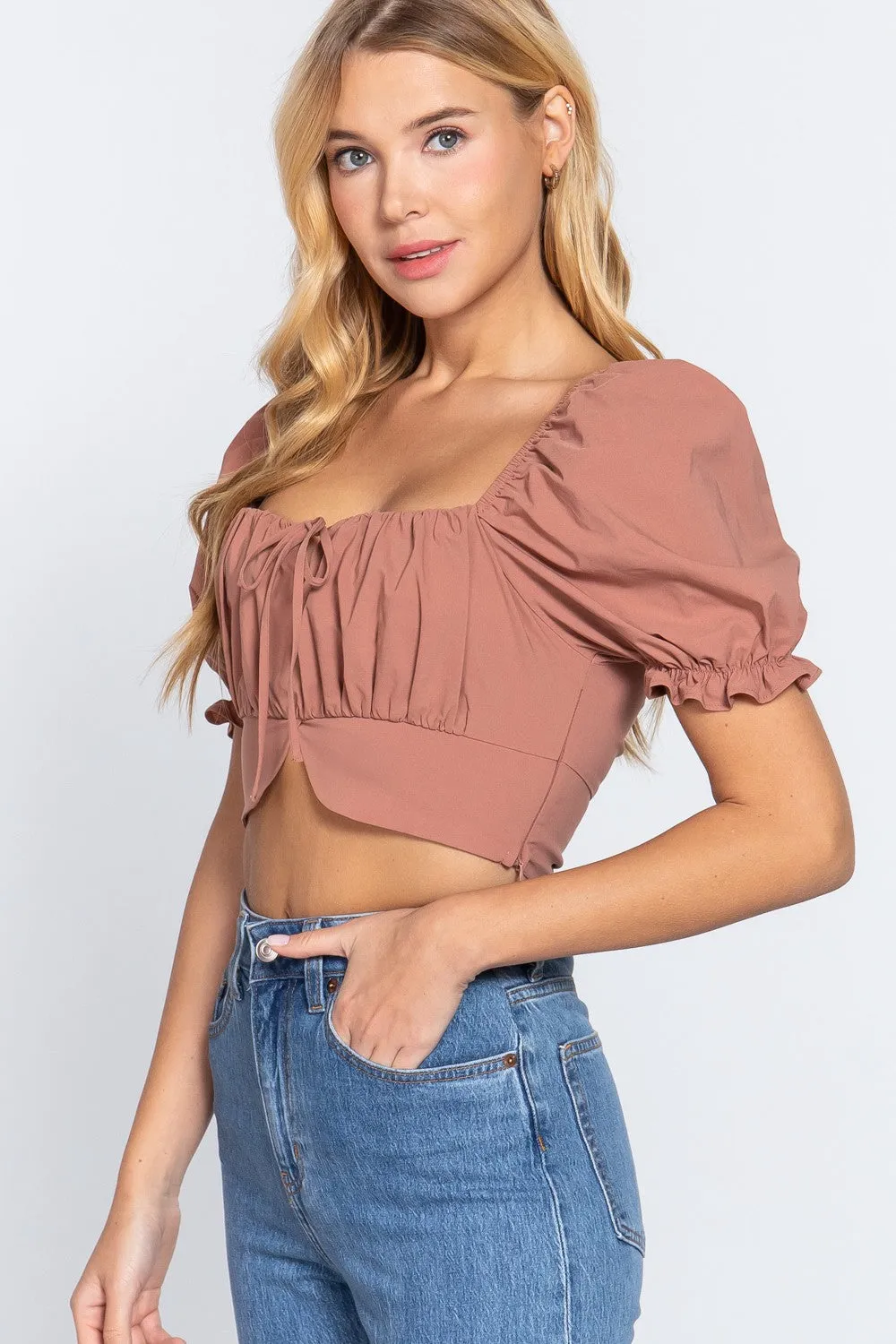 Puff sleeve crop top