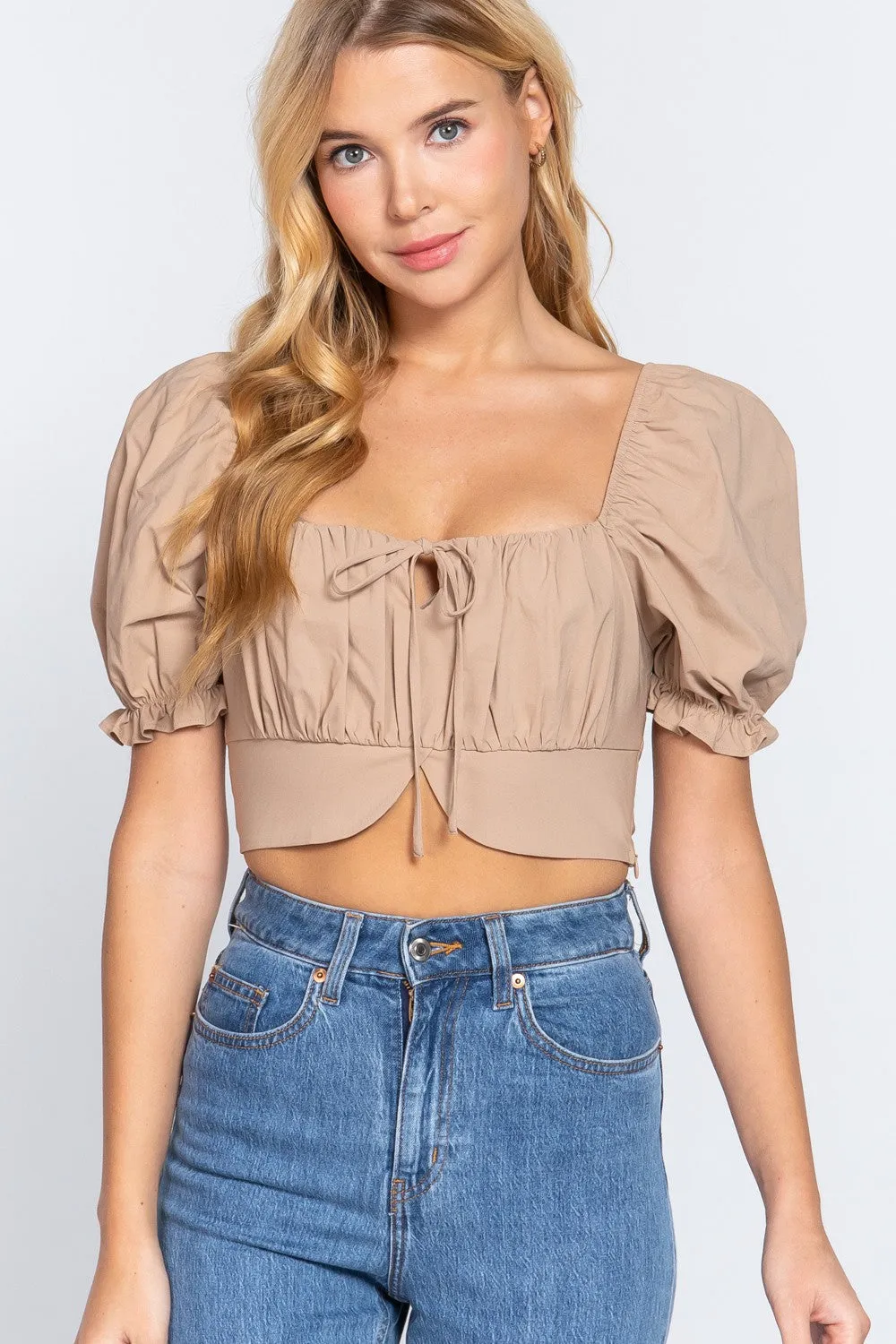 Puff sleeve crop top