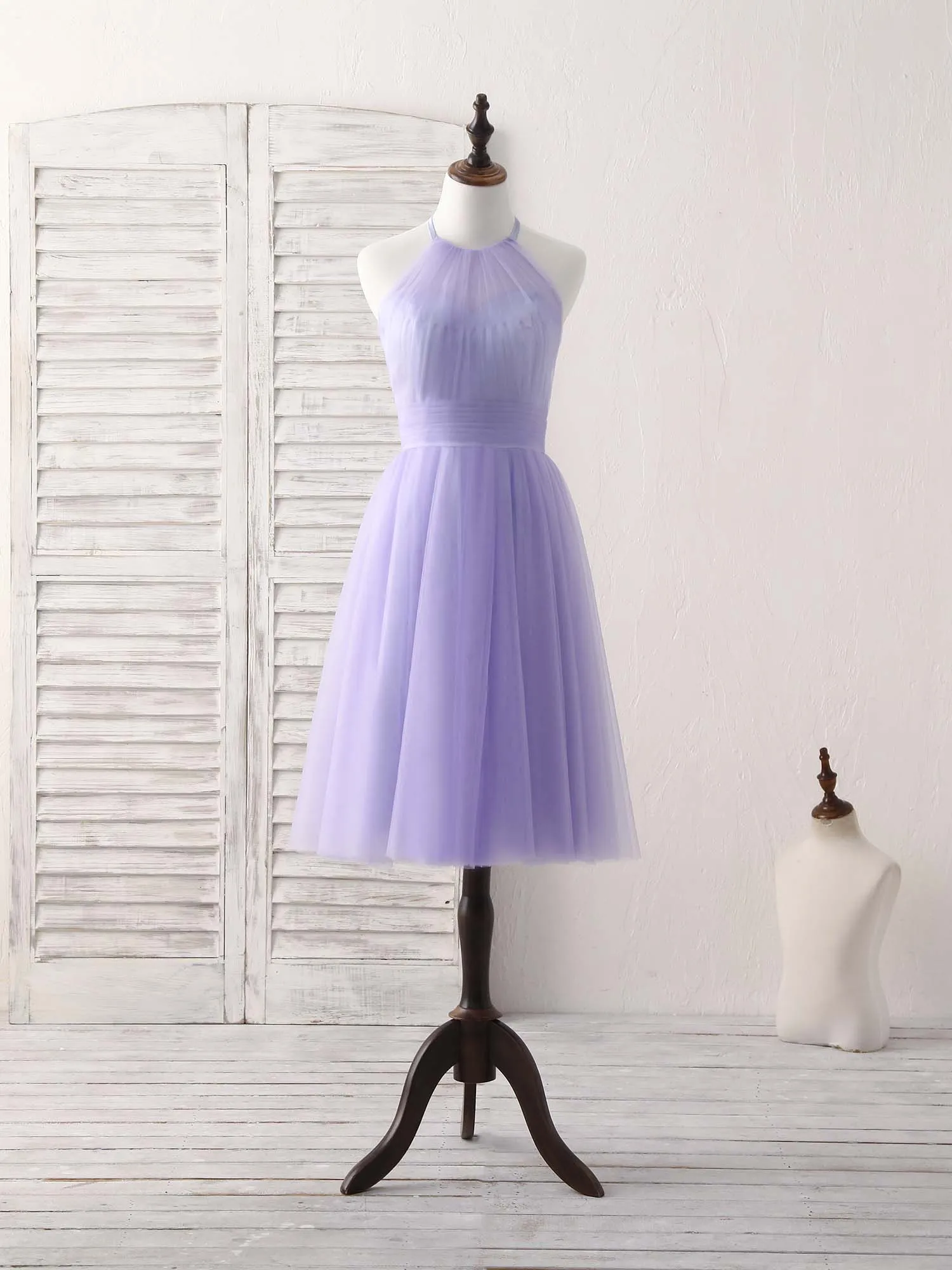 Purple Tulle Short Prom Dress, Simple Purple Homecoming Dress