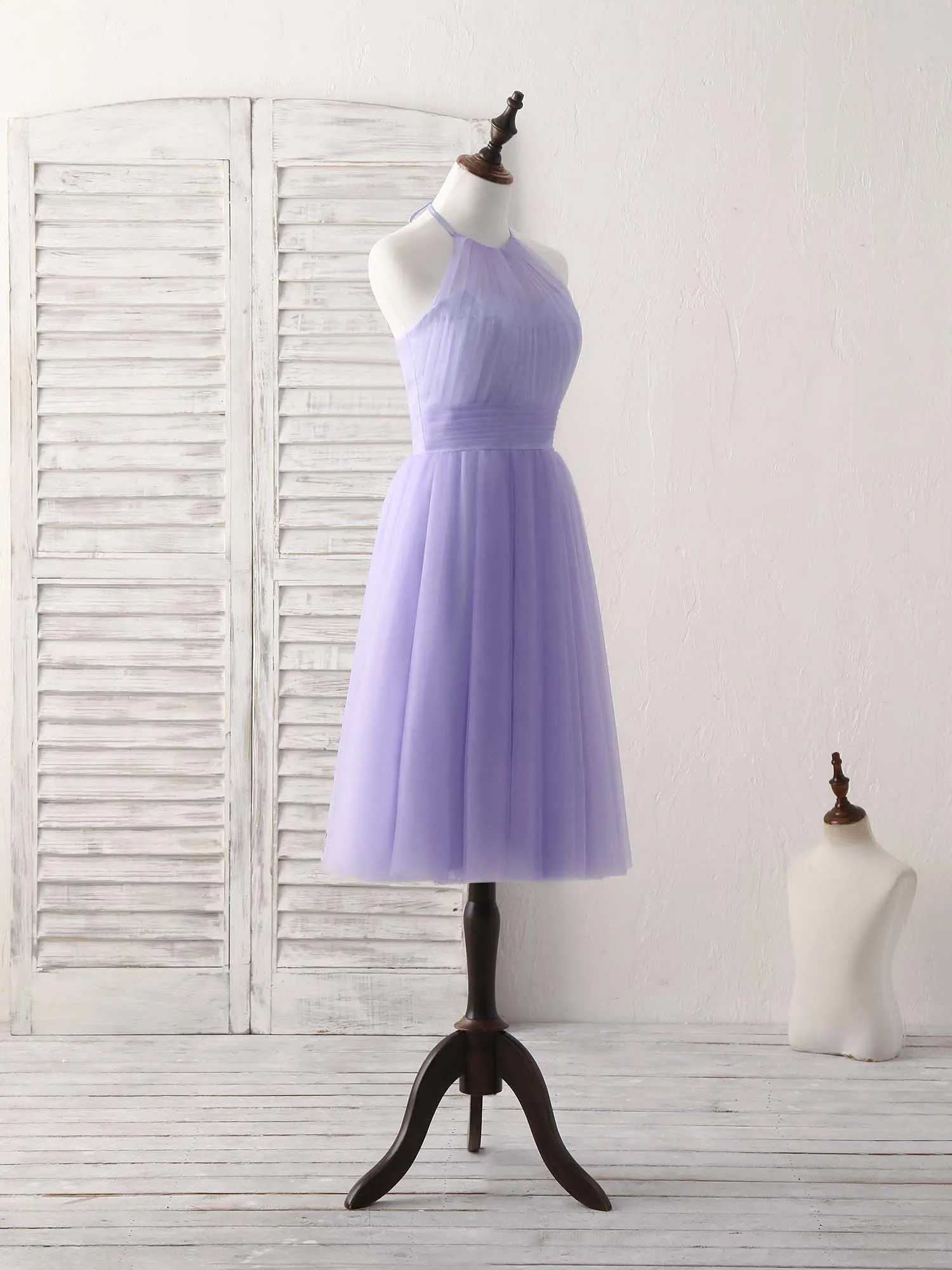 Purple Tulle Short Prom Dress, Simple Purple Homecoming Dress