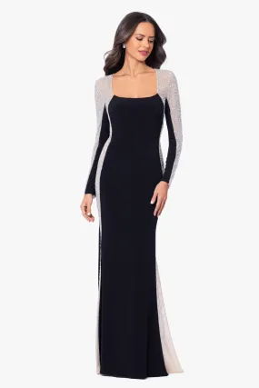 "Jillian" Long Sleeve Caviar Dress