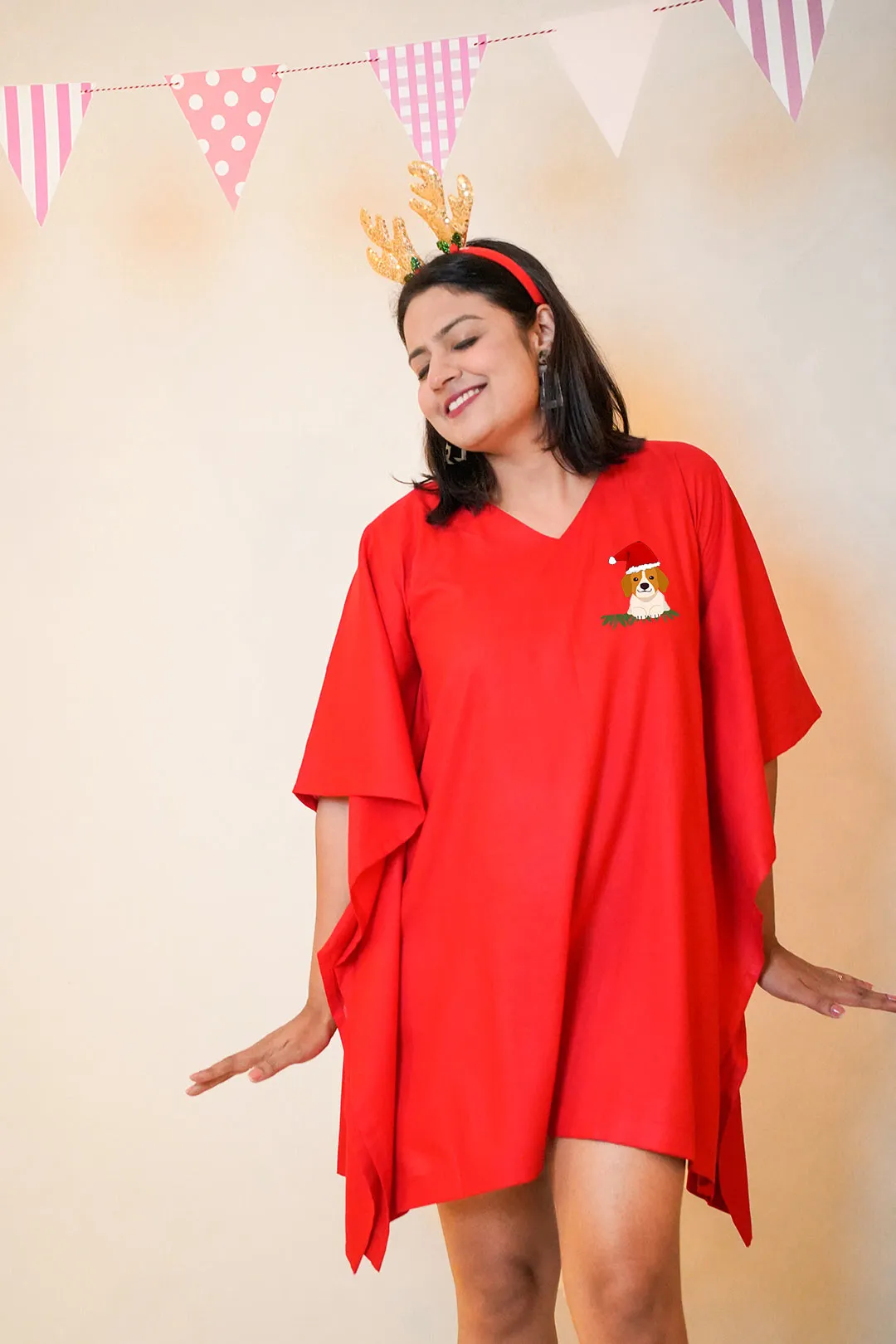 Red Rayon Kaftan - Elf