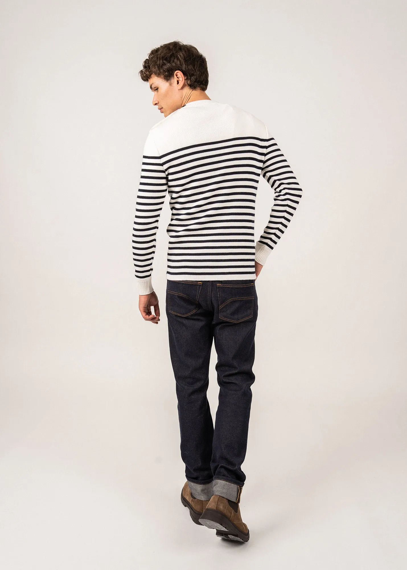 Rochefort striped sailor jumper - slim fit, in merino wool (ECUME/NAVY)