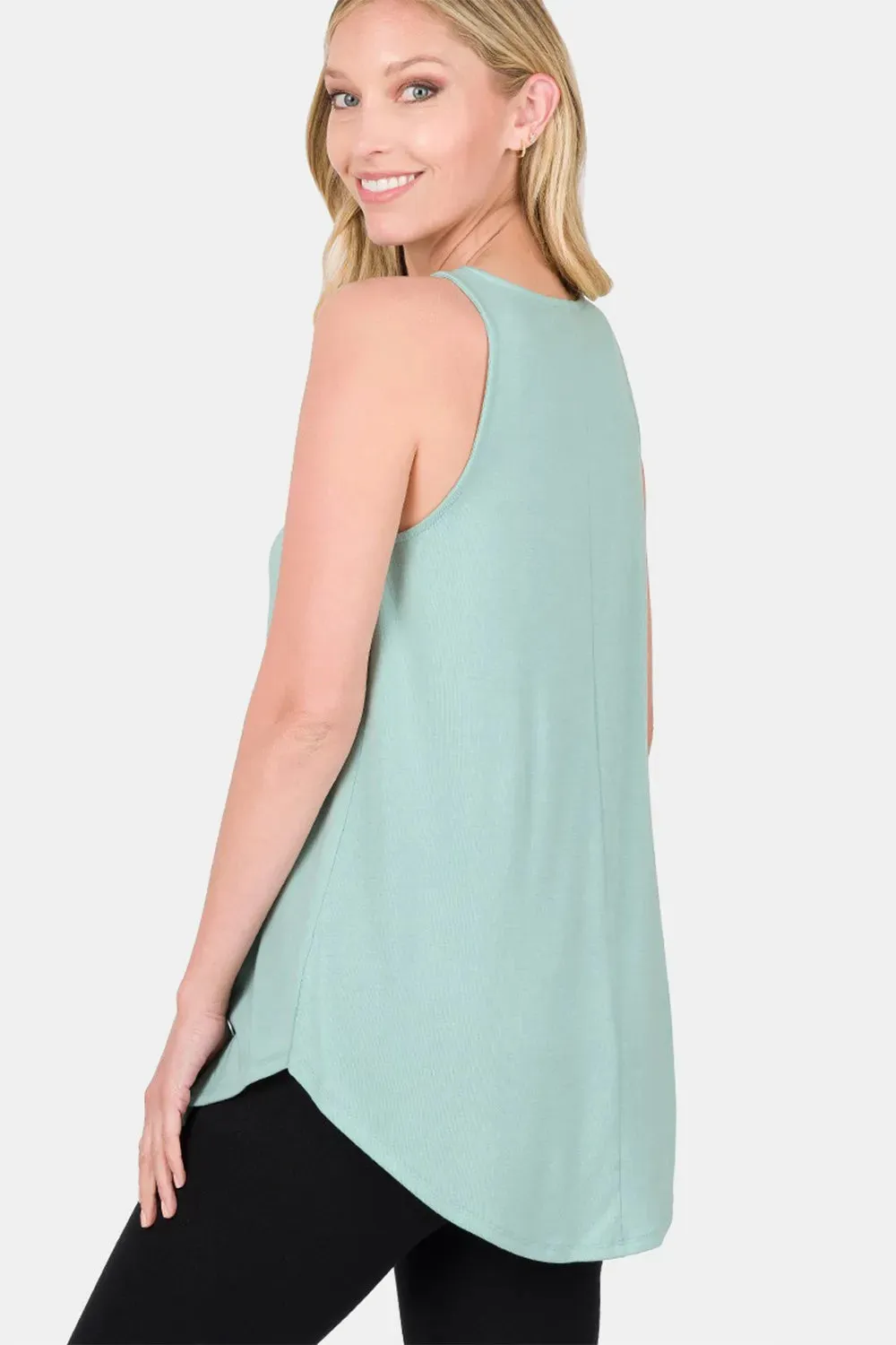 Round Neck Curved Hem Tank