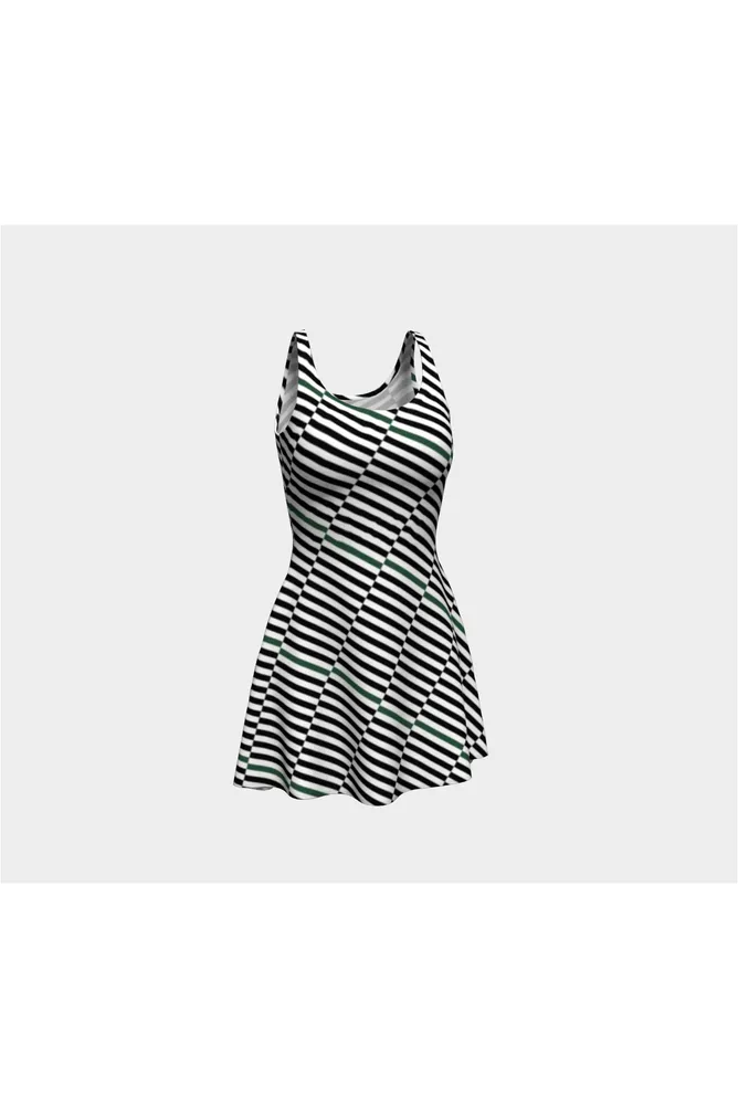 Running Bars Flare Dress