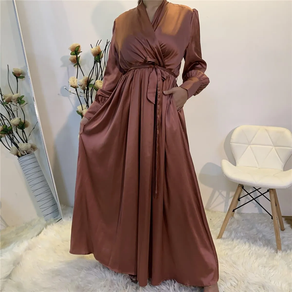 Satin Abaya Dress