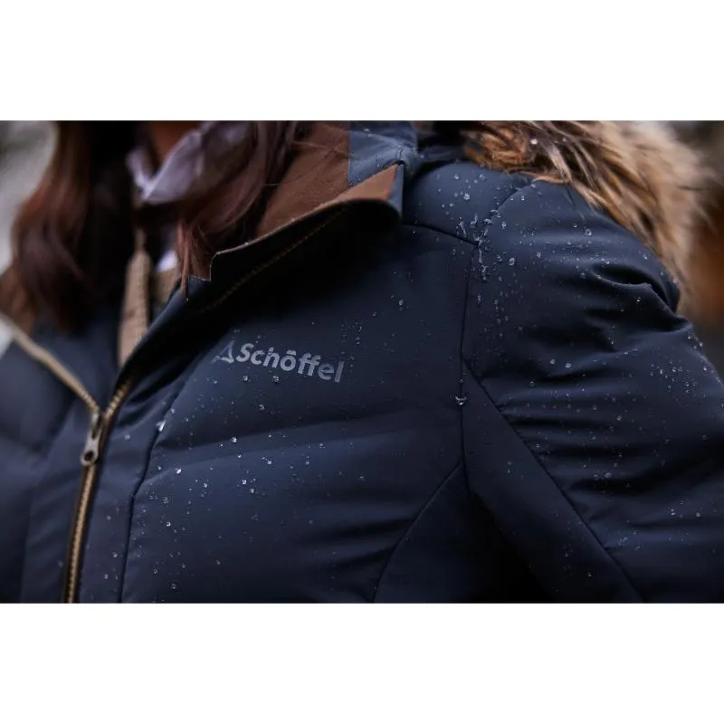 Schoffel Hurlingham Ladies Venturi Waterproof Down Coat - Carbon Navy