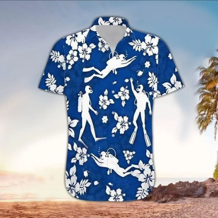 Scuba Hawaiian Shirt, Scuba Lover Gifts, Perfect Gift Ideas For Scuba Lover