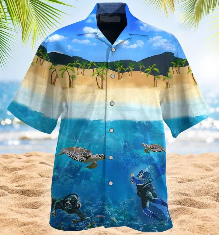 Scuba Hawaiian Shirt, Scuba Lover Gifts, Perfect Gift Ideas For Scuba Lover