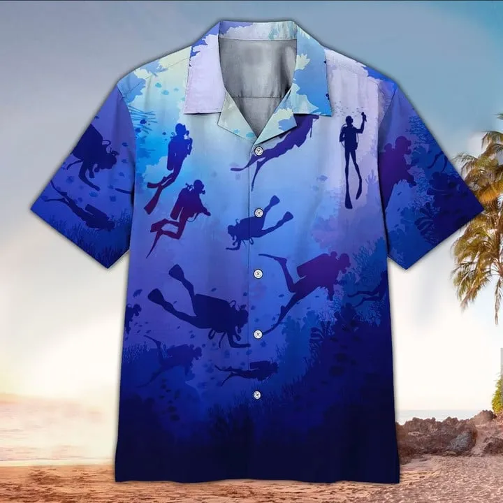 Scuba Hawaiian Shirt, Scuba Lover Gifts, Perfect Gift Ideas For Scuba Lover