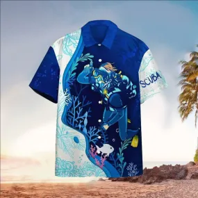 Scuba Hawaiian Shirt, Scuba Lover Gifts, Perfect Gift Ideas For Scuba Lover