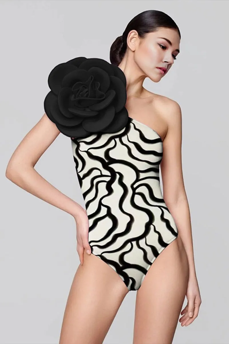 SD142 Big Flower One Piece Swimwear