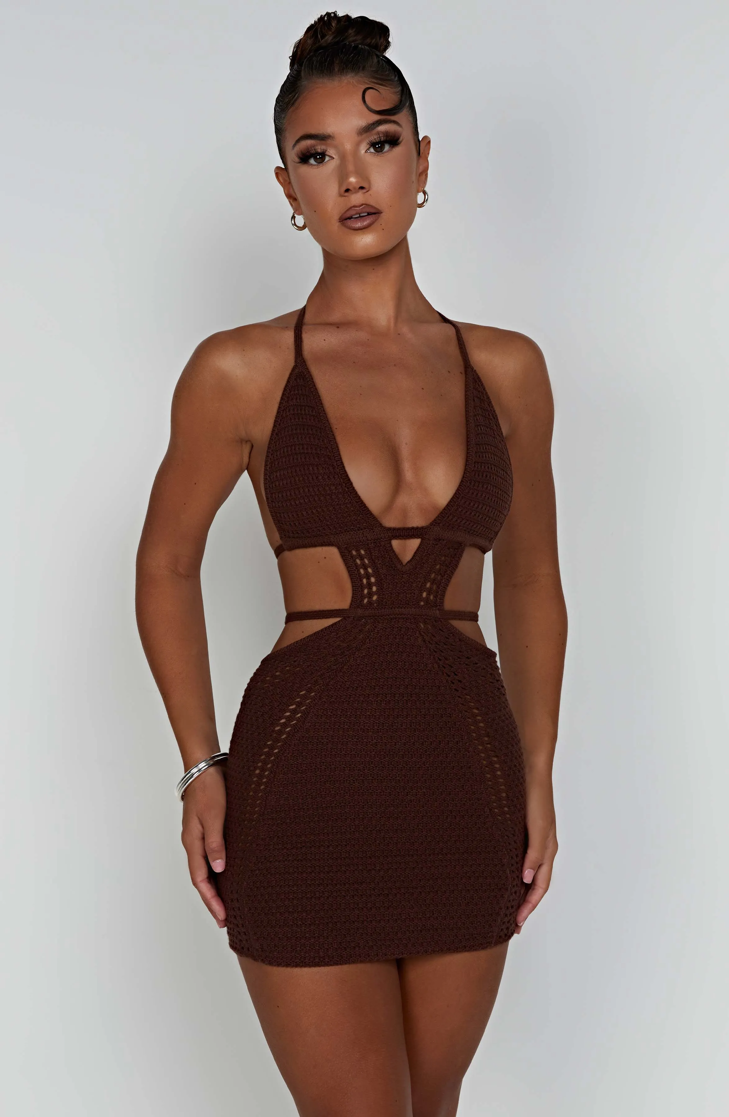 Selena Mini Dress - Chocolate