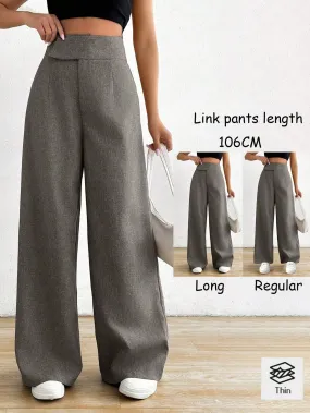 SHEIN Raffinéa Women Asymmetric Waist Loose Casual Wide Leg Pants