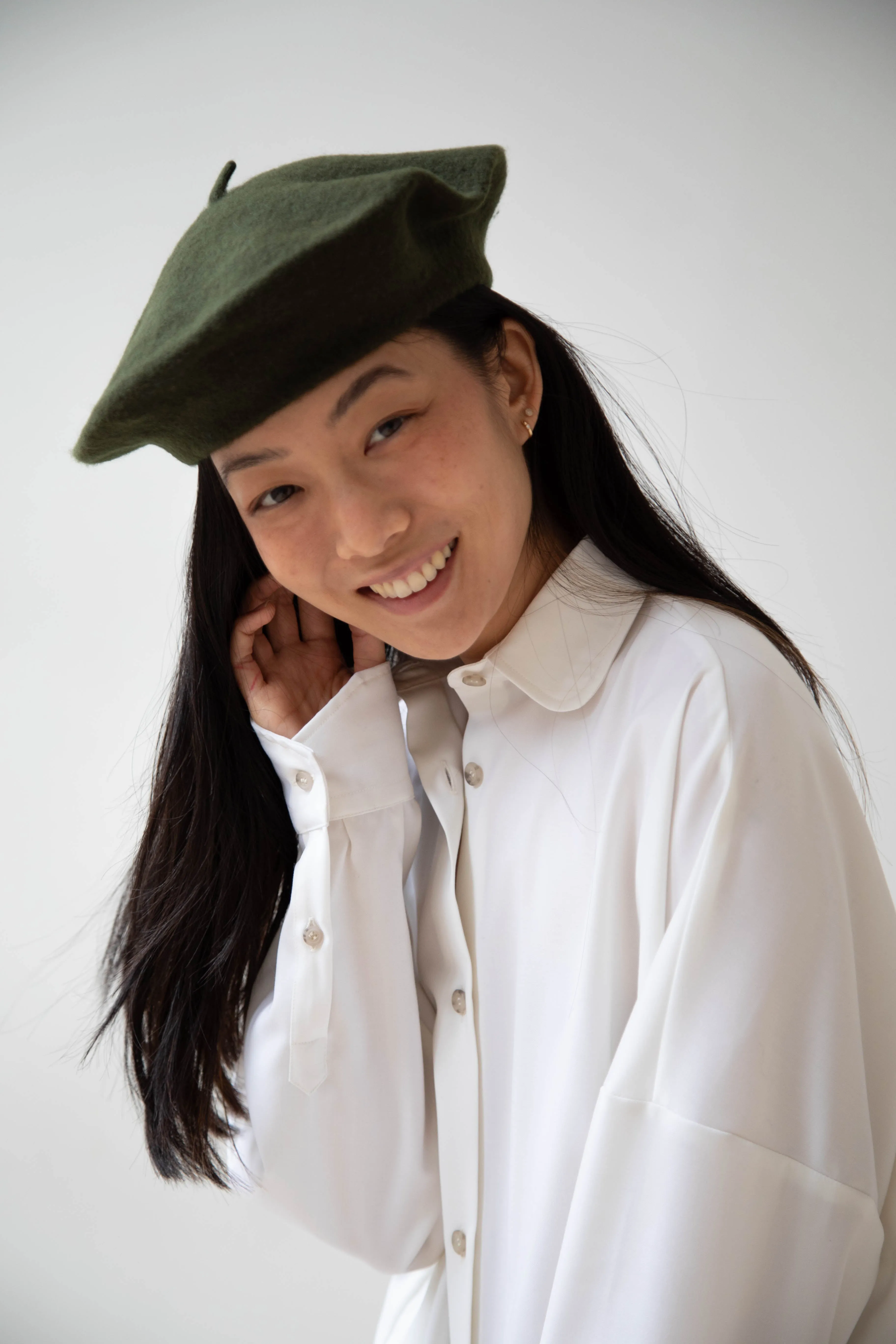 Signa 1925 | Felted Knit Beret in Olive