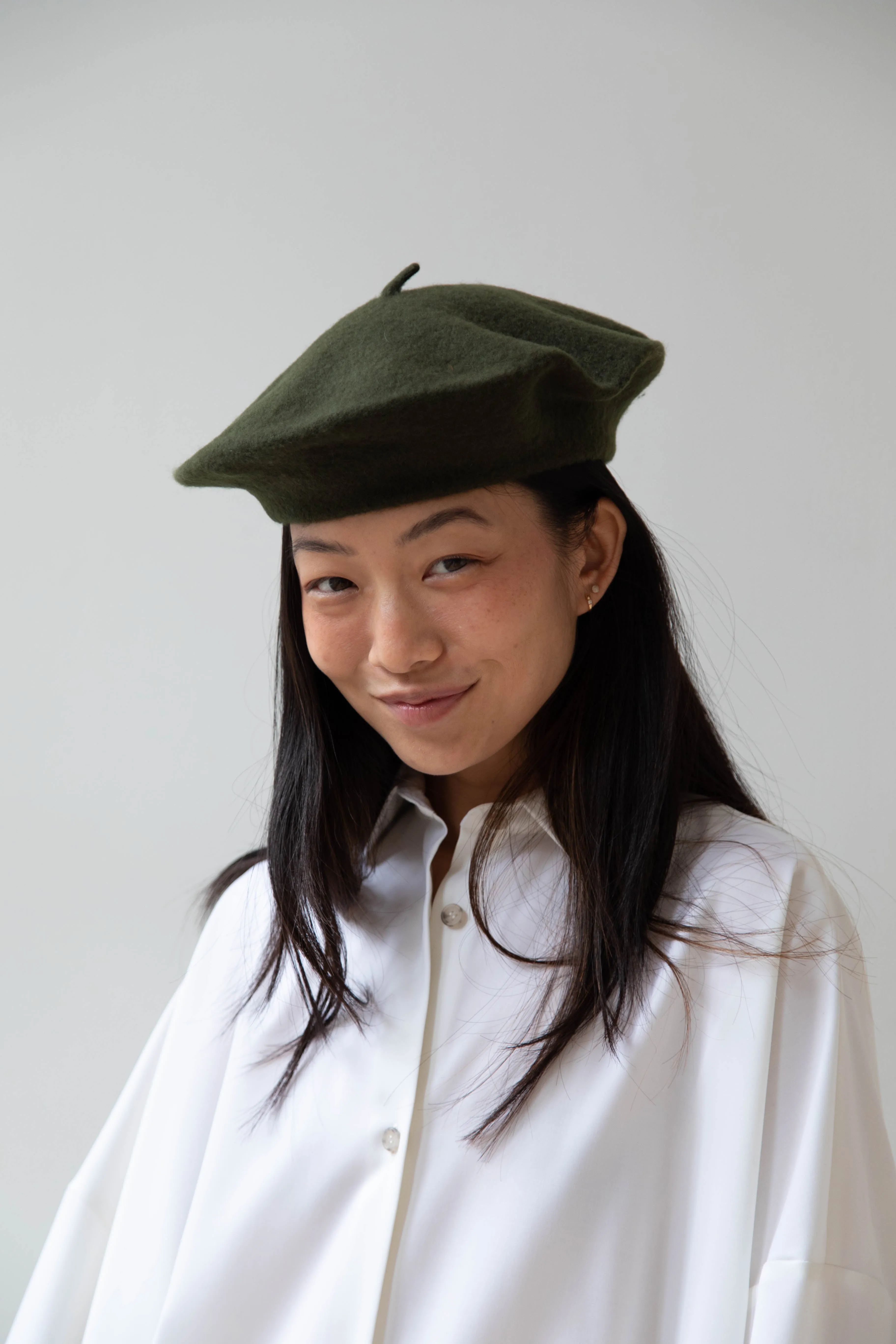 Signa 1925 | Felted Knit Beret in Olive