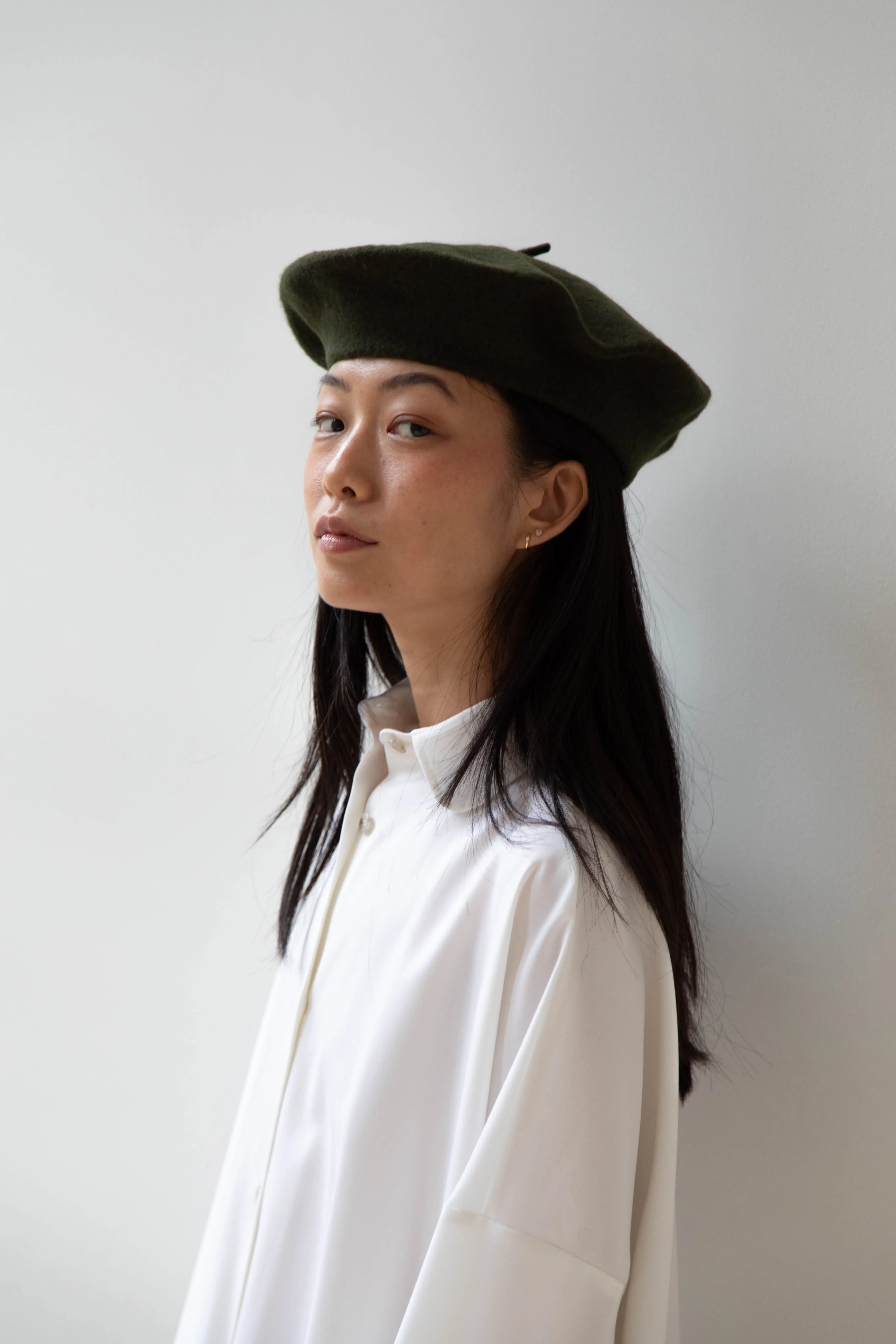 Signa 1925 | Felted Knit Beret in Olive