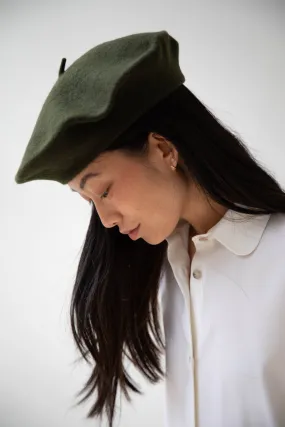 Signa 1925 | Felted Knit Beret in Olive