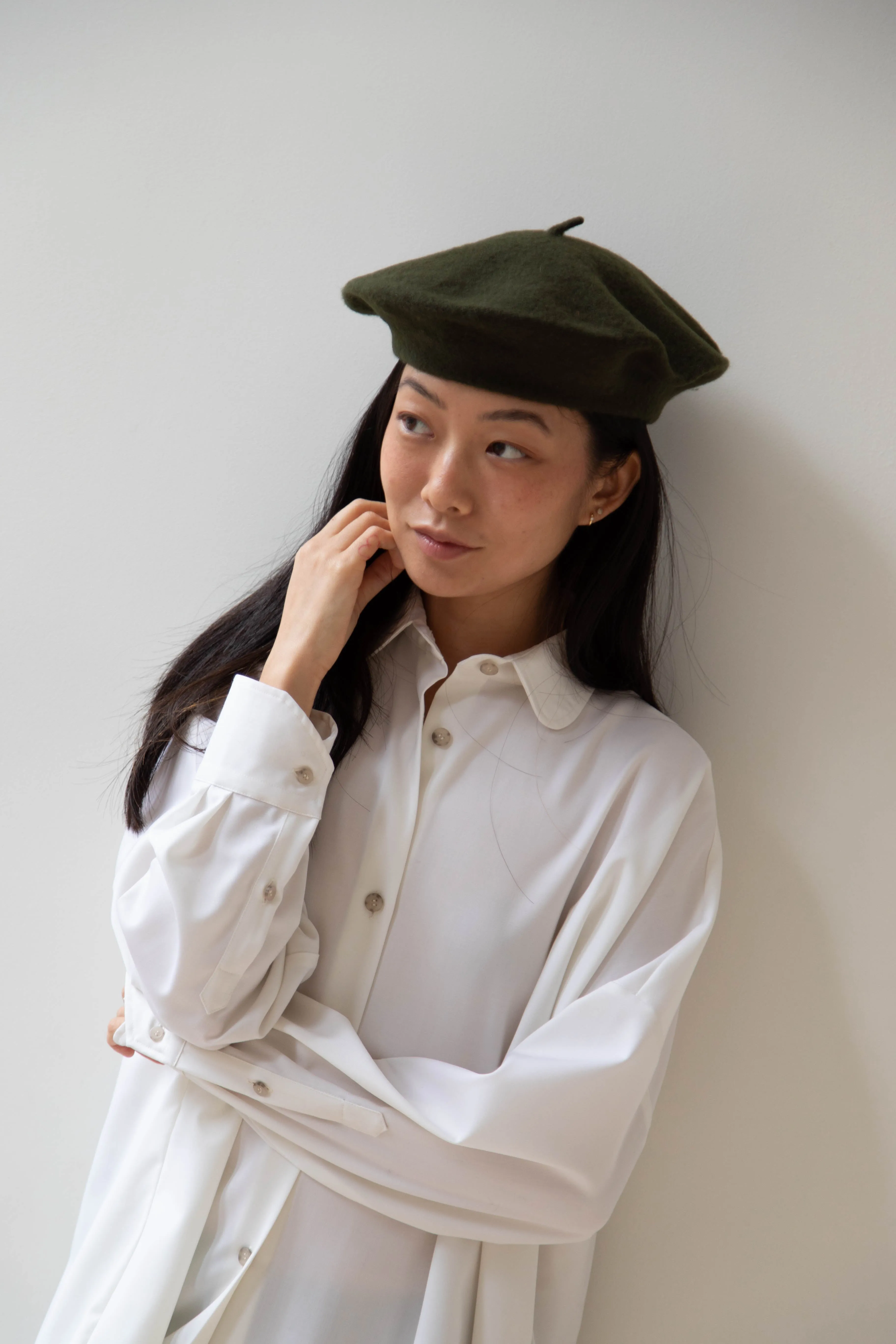 Signa 1925 | Felted Knit Beret in Olive