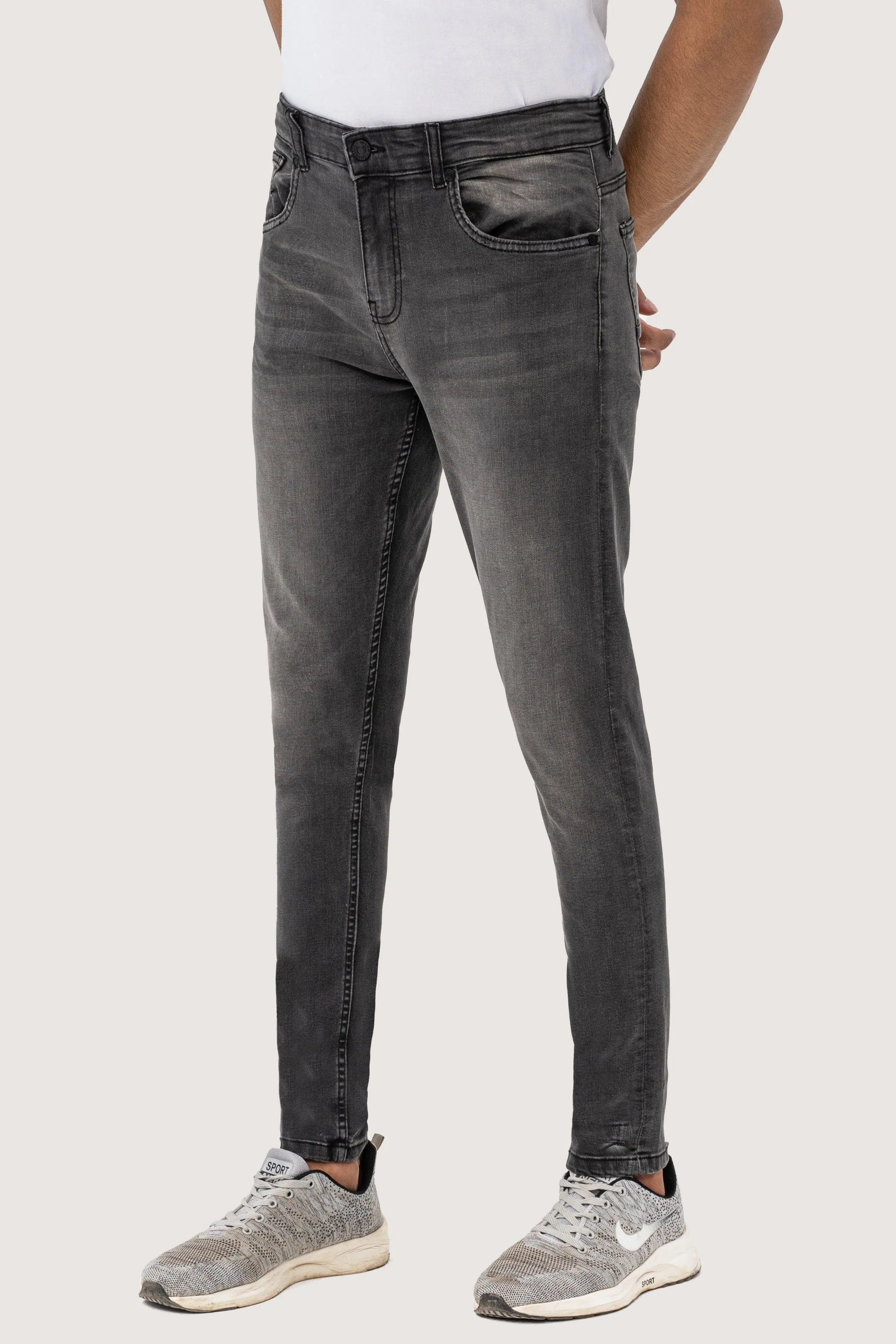 SKINNY LEG DENIM JEANS DARK GREY