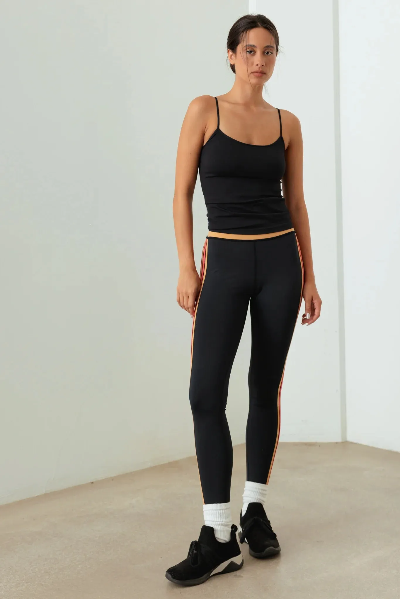 Sleek Vibrant Side Stripes High-Waist Legging