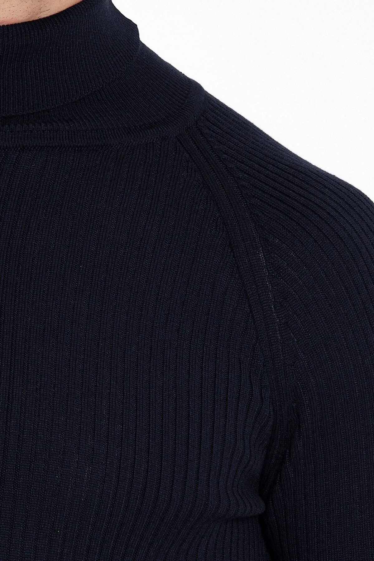 Slim Fit Navy Turtleneck Sweater