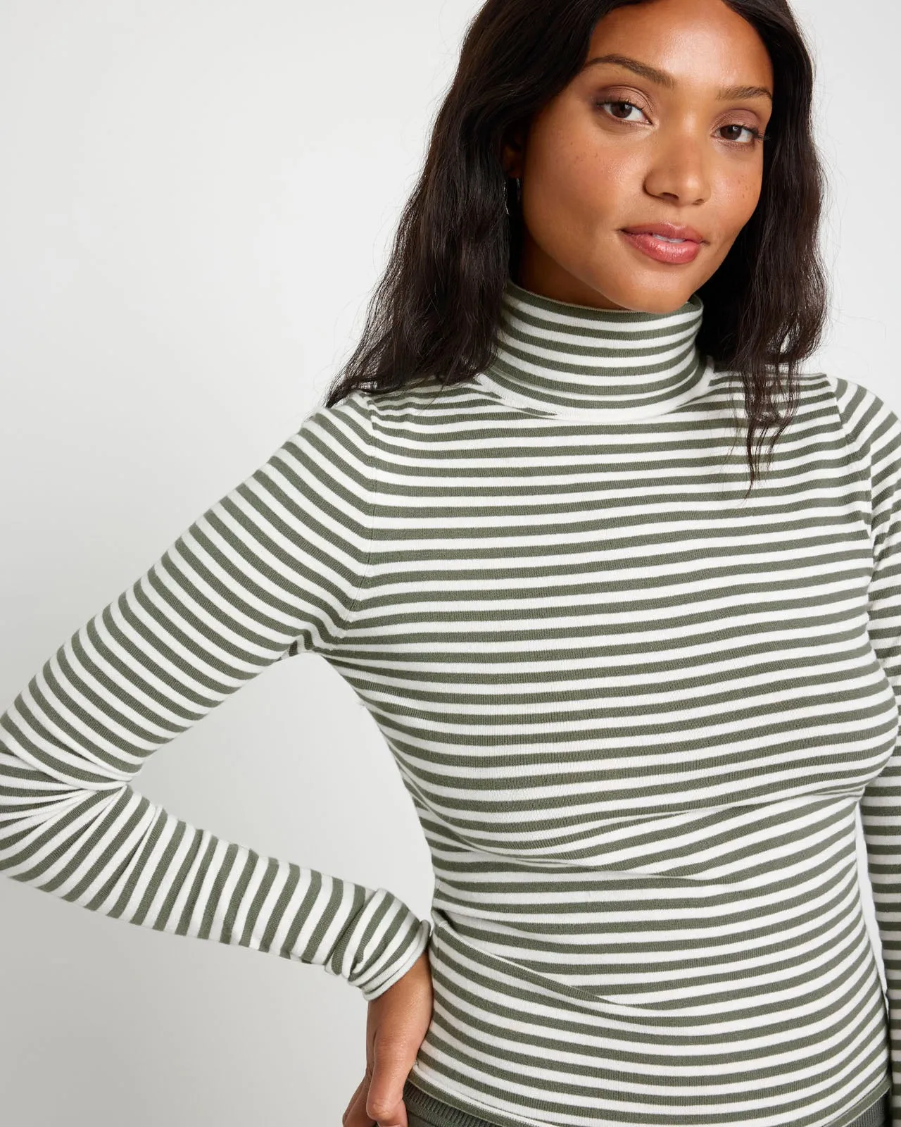 Splendid x @Cellajaneblog Stripe Layering Turtleneck