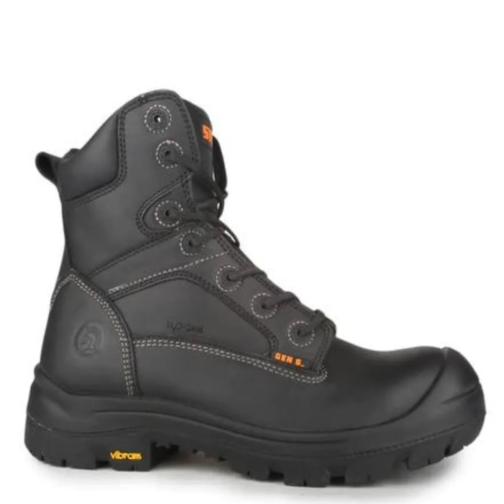 STC Morgan Men's 8" Composite Toe Leather Work Boot - black