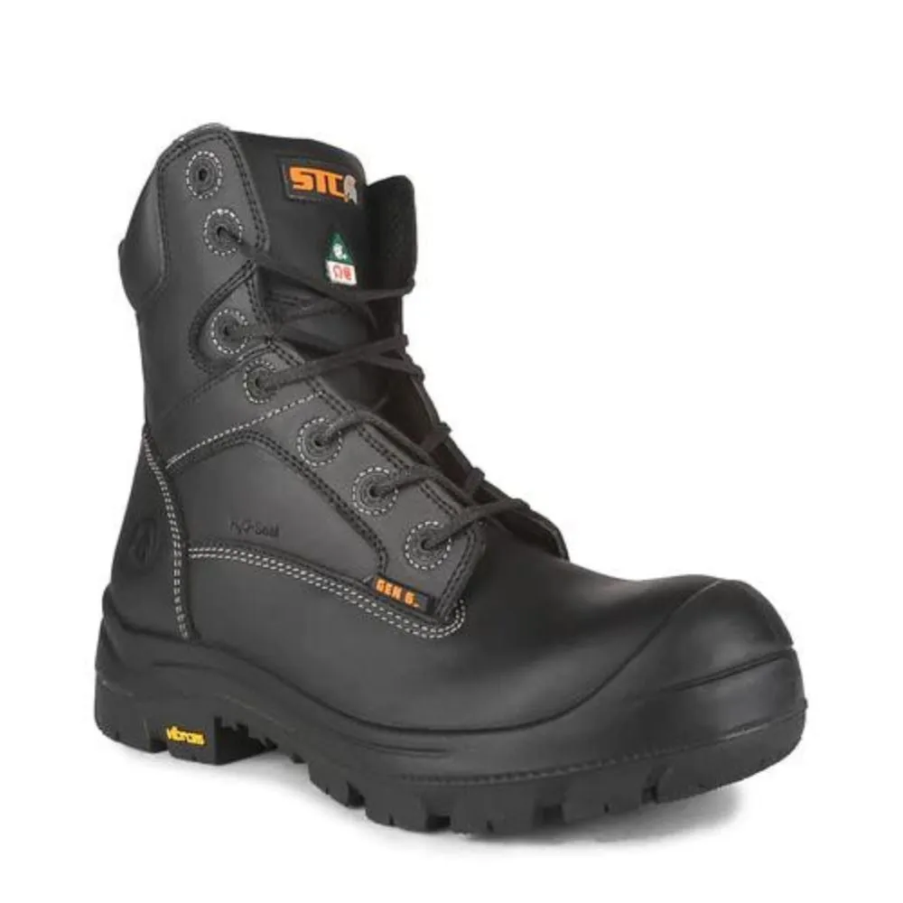 STC Morgan Men's 8" Composite Toe Leather Work Boot - black