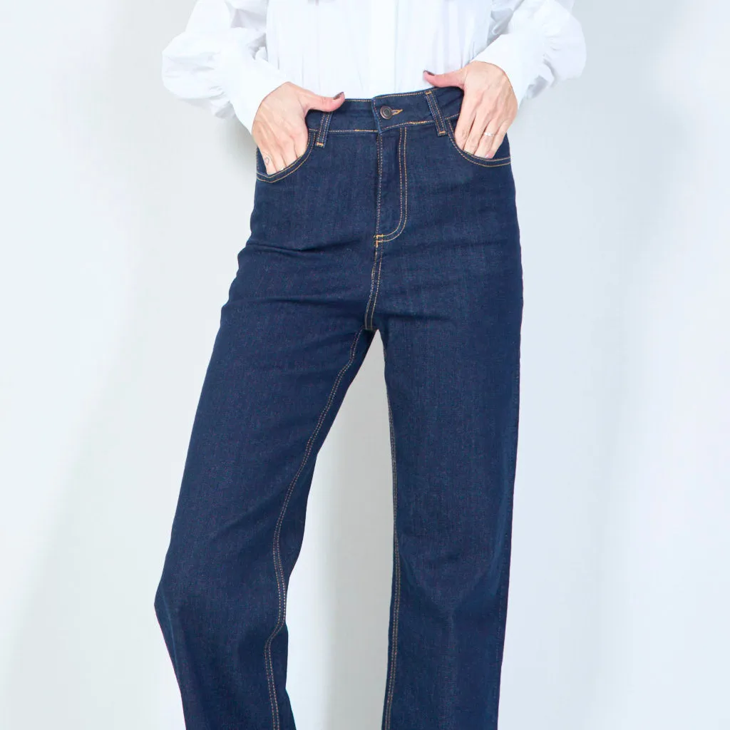 Straight-leg high-waist denim pants wholesale