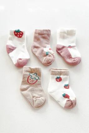 STRAWBERRY SOCKS / SET OF 5