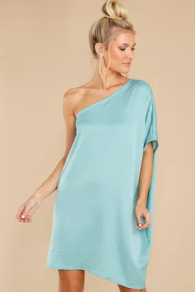 Sweet And Simple Seafoam One Shoulder Dress