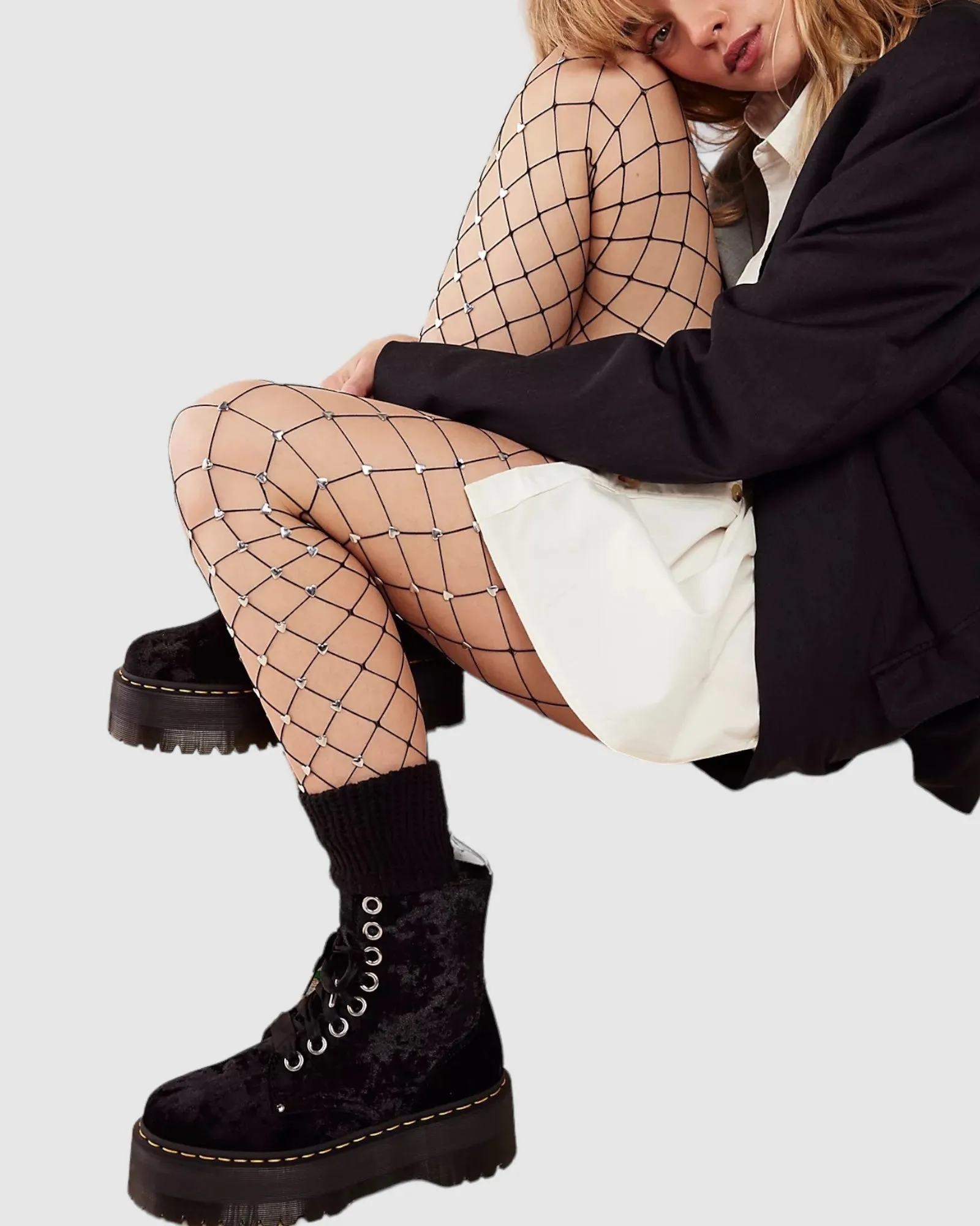 Sweet Heart Fishnet Tights