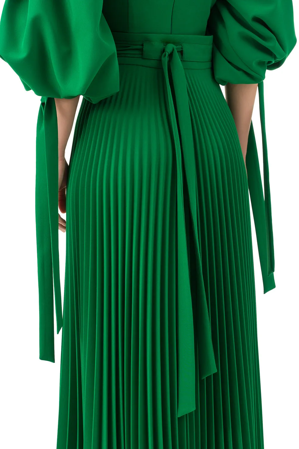 Tammarra Green ASYMMETRIC PLEATED LONG SKIRT