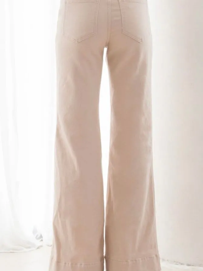 The Ebony Flare Jeans - Beige