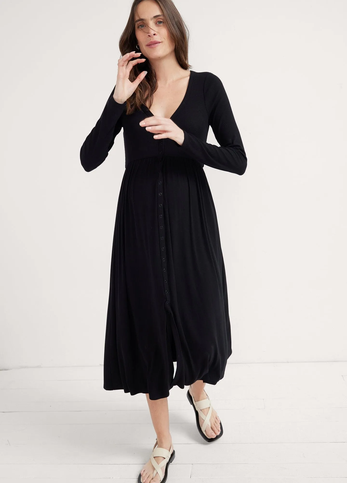 The Softest Rib Nursing Dress